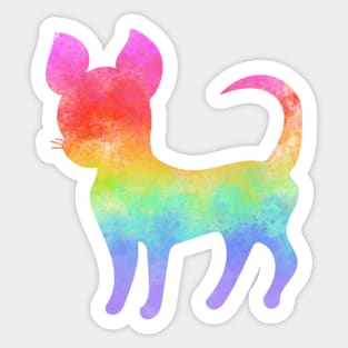 Watercolor rainbow chihuahua Sticker